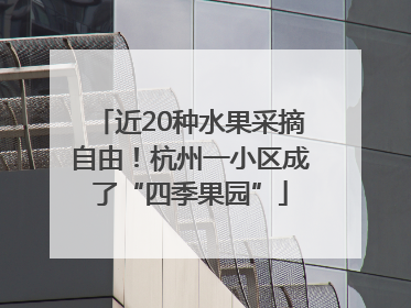 近20种水果采摘自由！杭州一小区成了“四季果园”